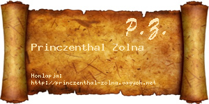 Princzenthal Zolna névjegykártya